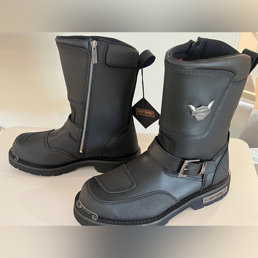 NWT Harley-Davidson Shift Riding Black Leather Motorcycle Boots